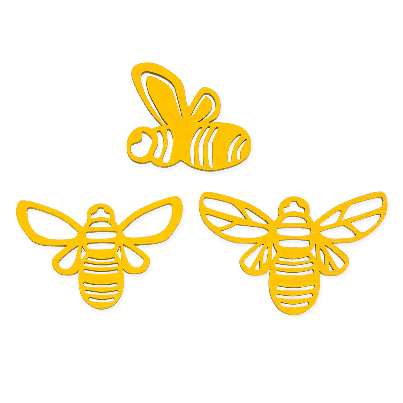 Streudeko Bienen gelasert Gelb mm Größe 35-65 Stück 24