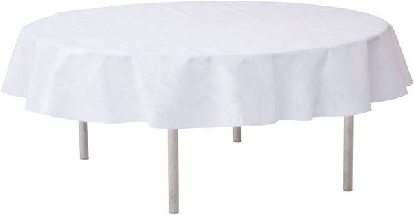 Tischdecke rund Weiß 2,40 für Bankett-Tische m Vlies