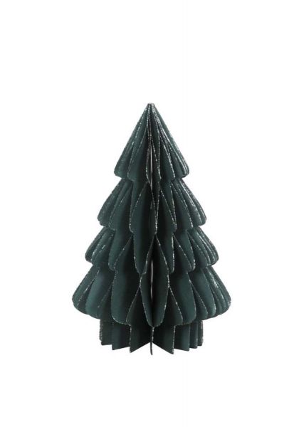 20cm Weihnachtsdeko Dunkelgrün Papierbaum faltbar Petrol