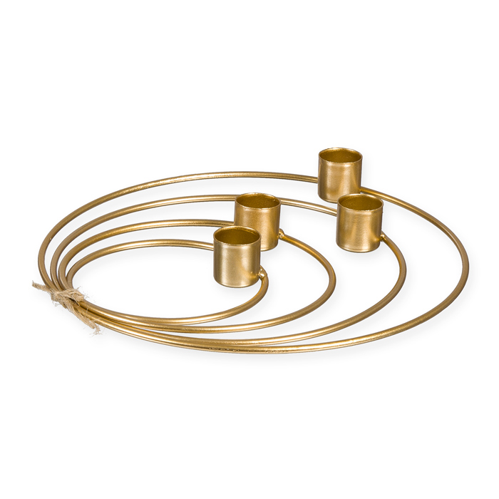 Set f. Gold Metall 4er Kerzenhalter Ringe 10-22cm