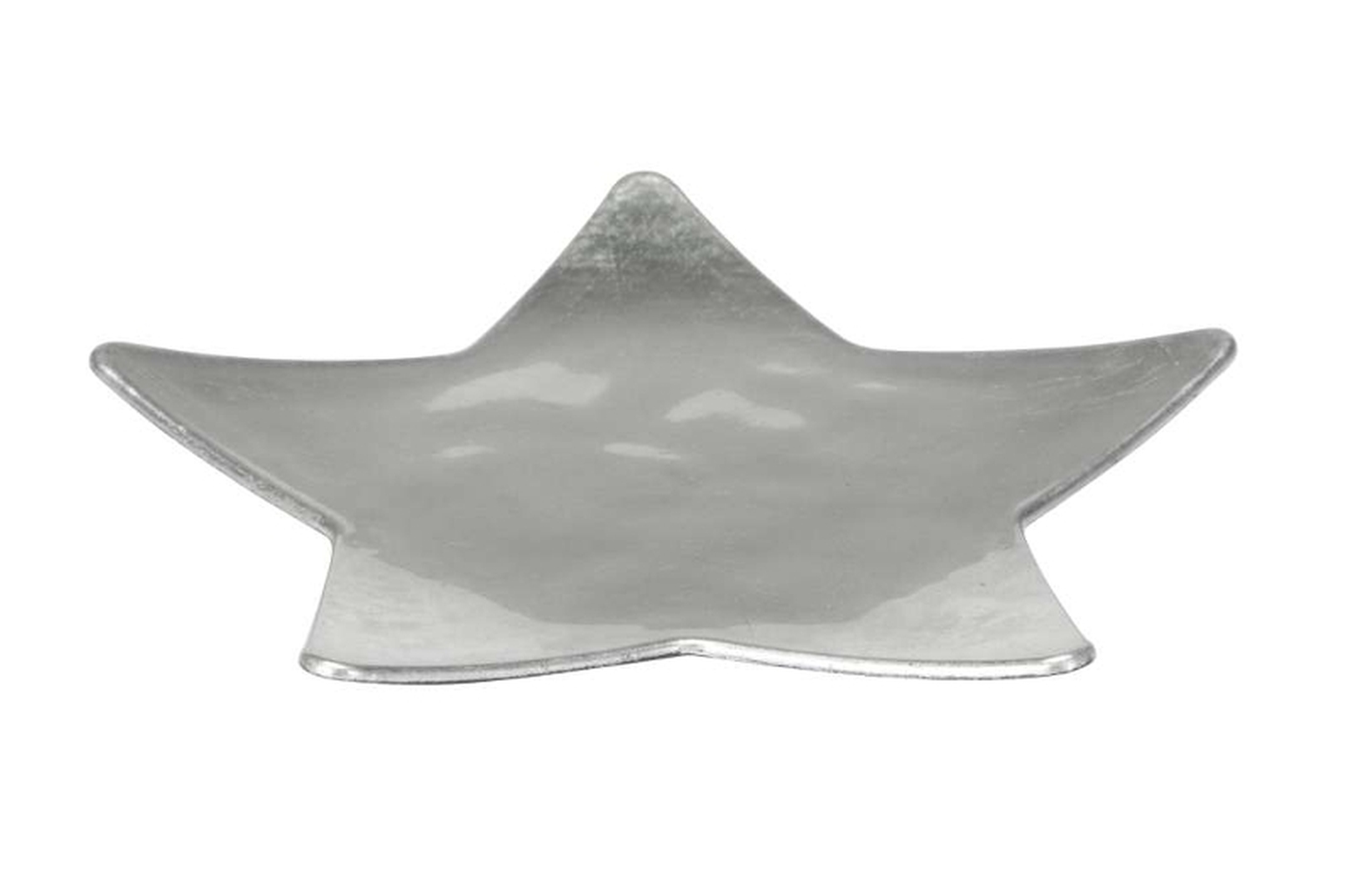 Deko-Teller Sternform 24cm Silber Kunststoff