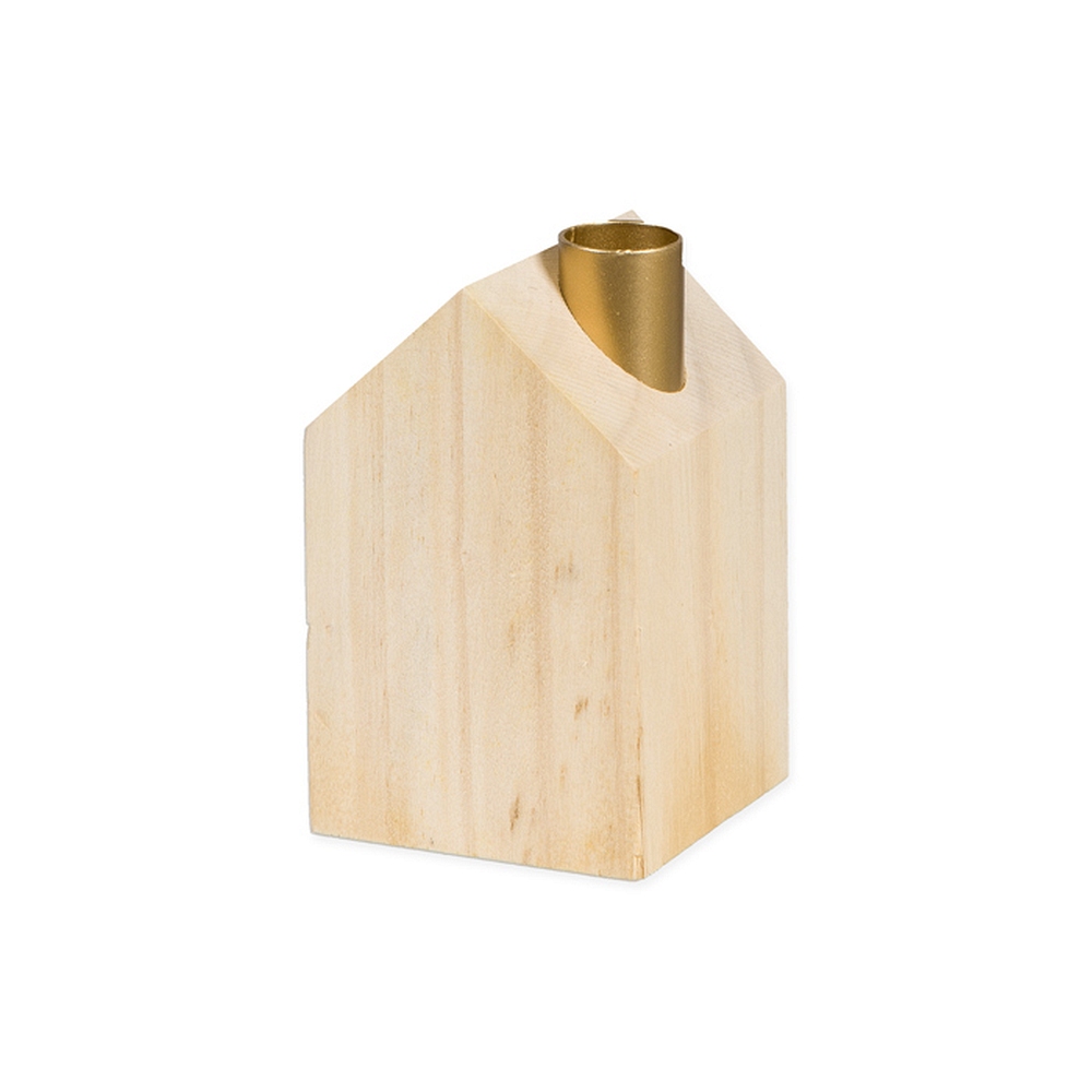 Kerzenhalter in für Kiefer 7x12,5cm Stabkerzen Hausform