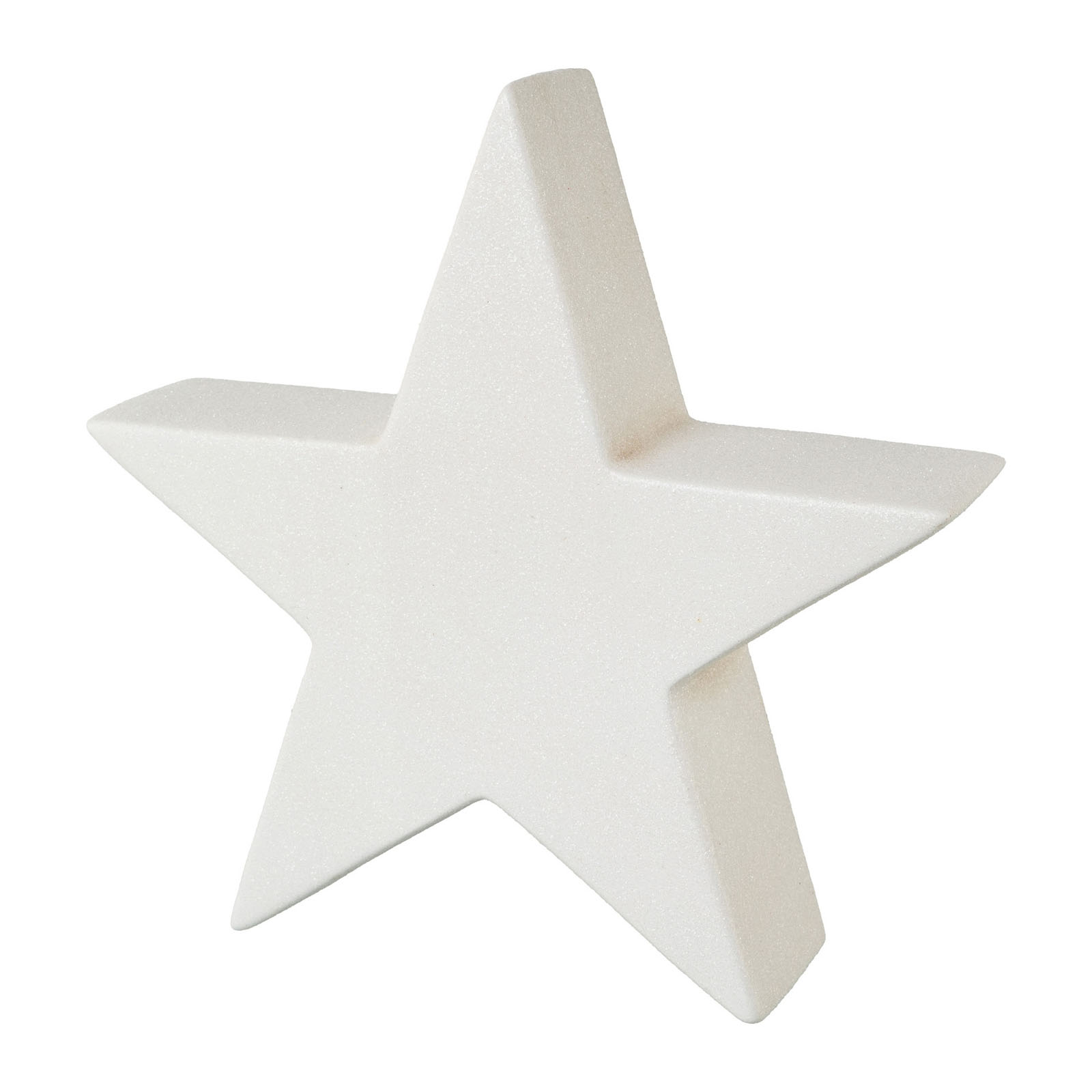 Glitter cm Keramik Weihnachtsdeko 19 Stern stehend Weiß
